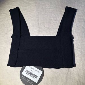 NEW white fox black crop top
